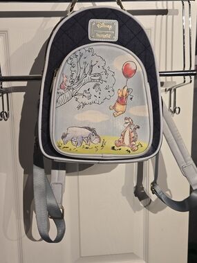 Disney Blue and Navy Winnie the Pooh Quilted Mini Backpack